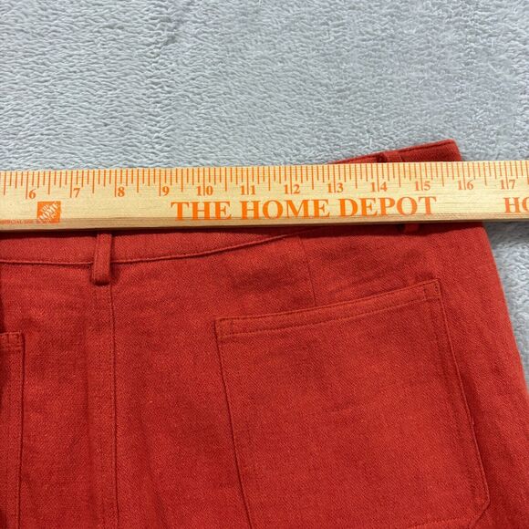 Anthropologie See U Soon Linen Blend Pants 42 (32W)  Wide Leg‎ Orange NWT Womens - Picture 9 of 11